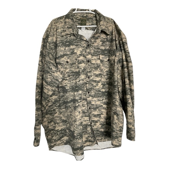 Vintage Oversize Outfitters Digital Camouflage Print Mens Sz 4X Hunting Shirt - Picture 1 of 7